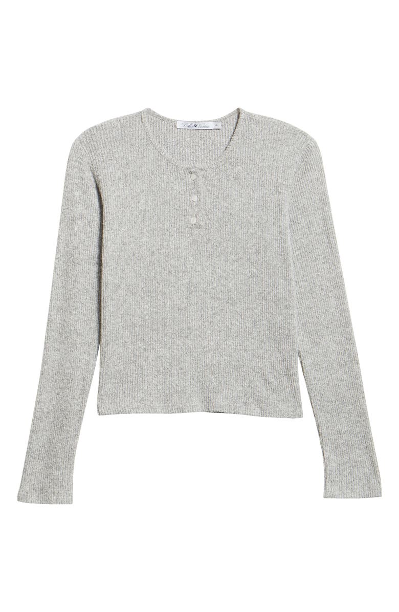 Bella Venice The Cameron Rib Henley, Alternate, color, Heather Grey