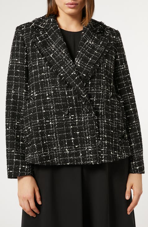 Court & deals Rowe Satin Trim Plaid Tweed Blazer Size: 00