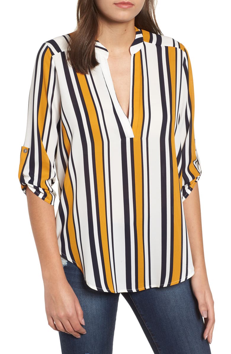 All in Favor Roll Tab Sleeve Woven Shirt, Main, color,