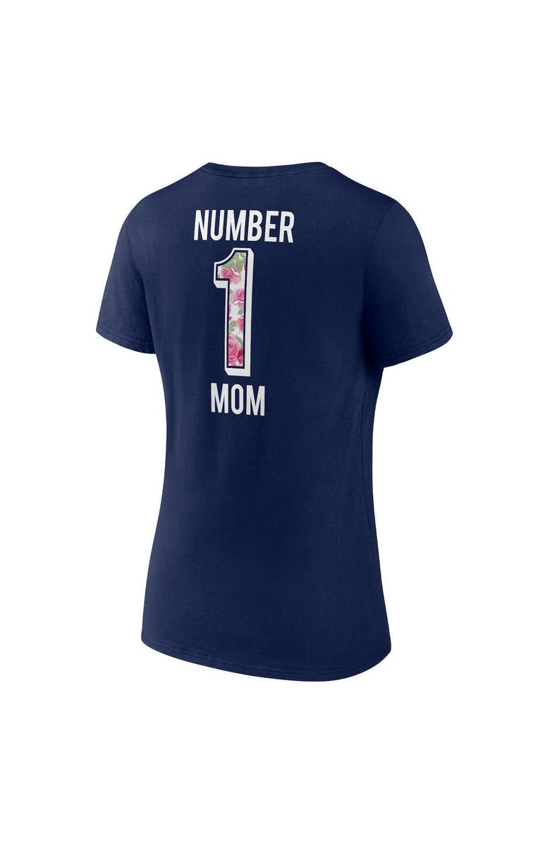 FANATICS Women's Fanatics Branded Navy New England Patriots Plus Size Mother's Day #1 Mom V-Neck T-Shirt, Alternate, color, Navy