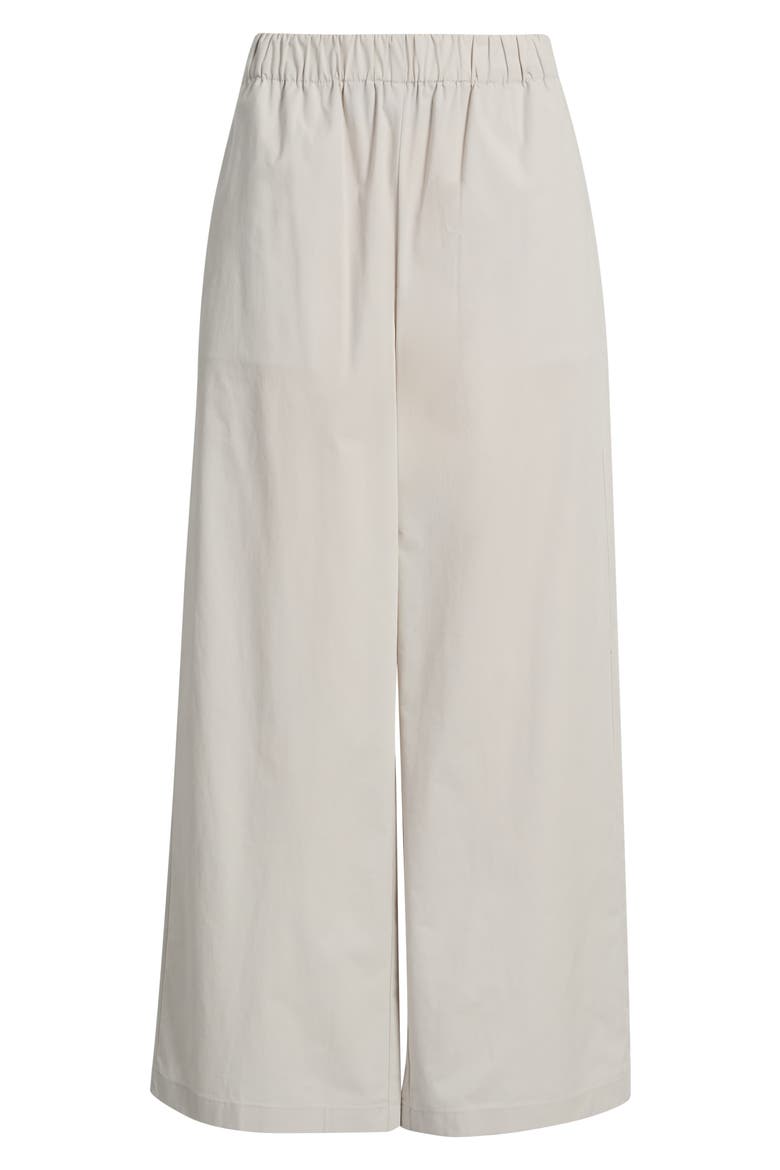Stretch Cotton Poplin Wide Leg Ankle Pants, Alternate, color, CHALK