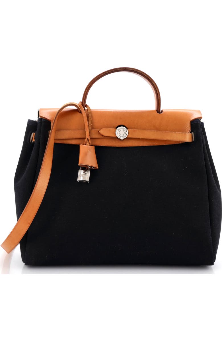 Pre-Owned Hermes Herbag Toile and Leather PM, Main, color, Ecru