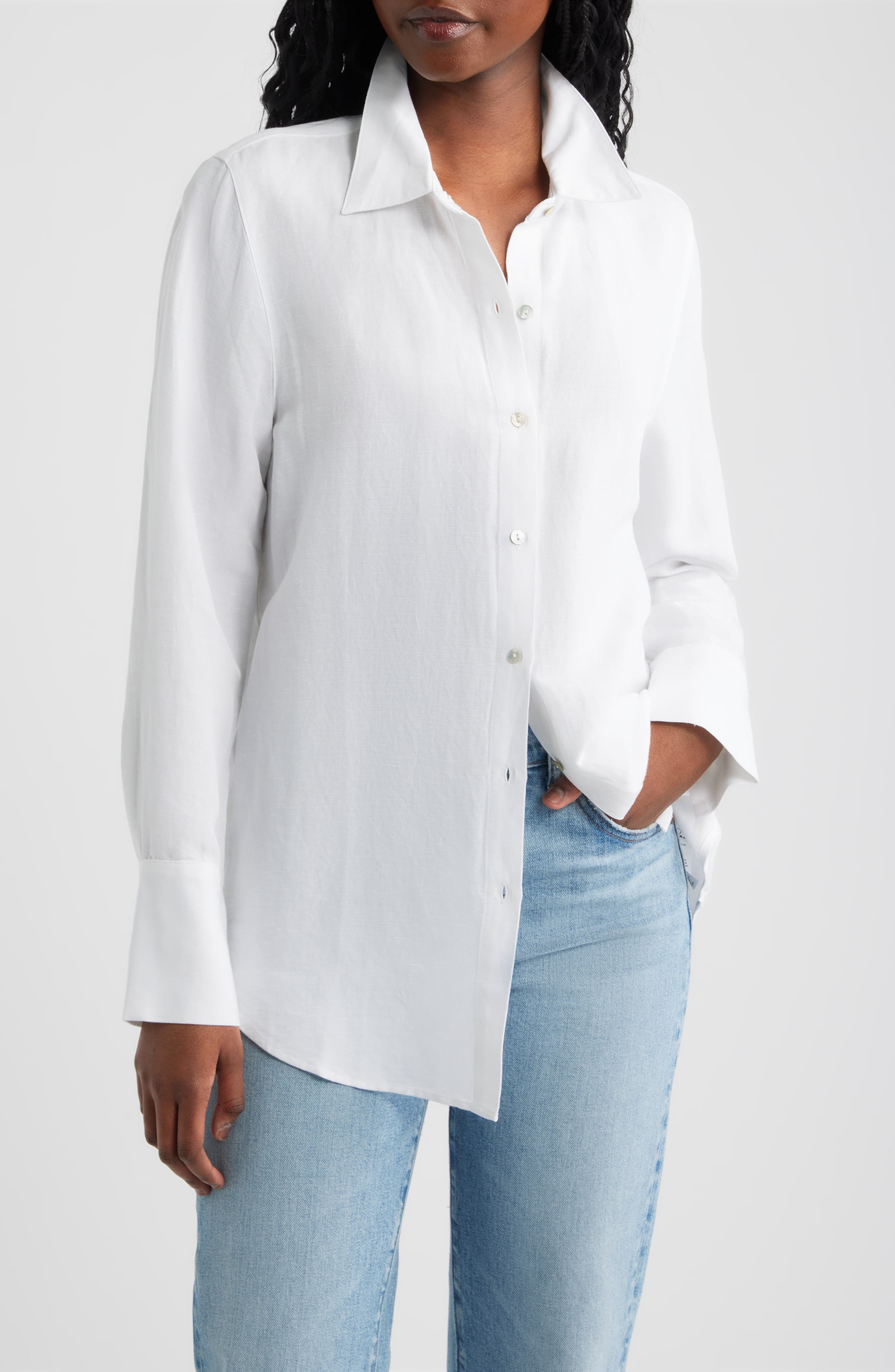 Knox Linen Blend Button-Up Shirt