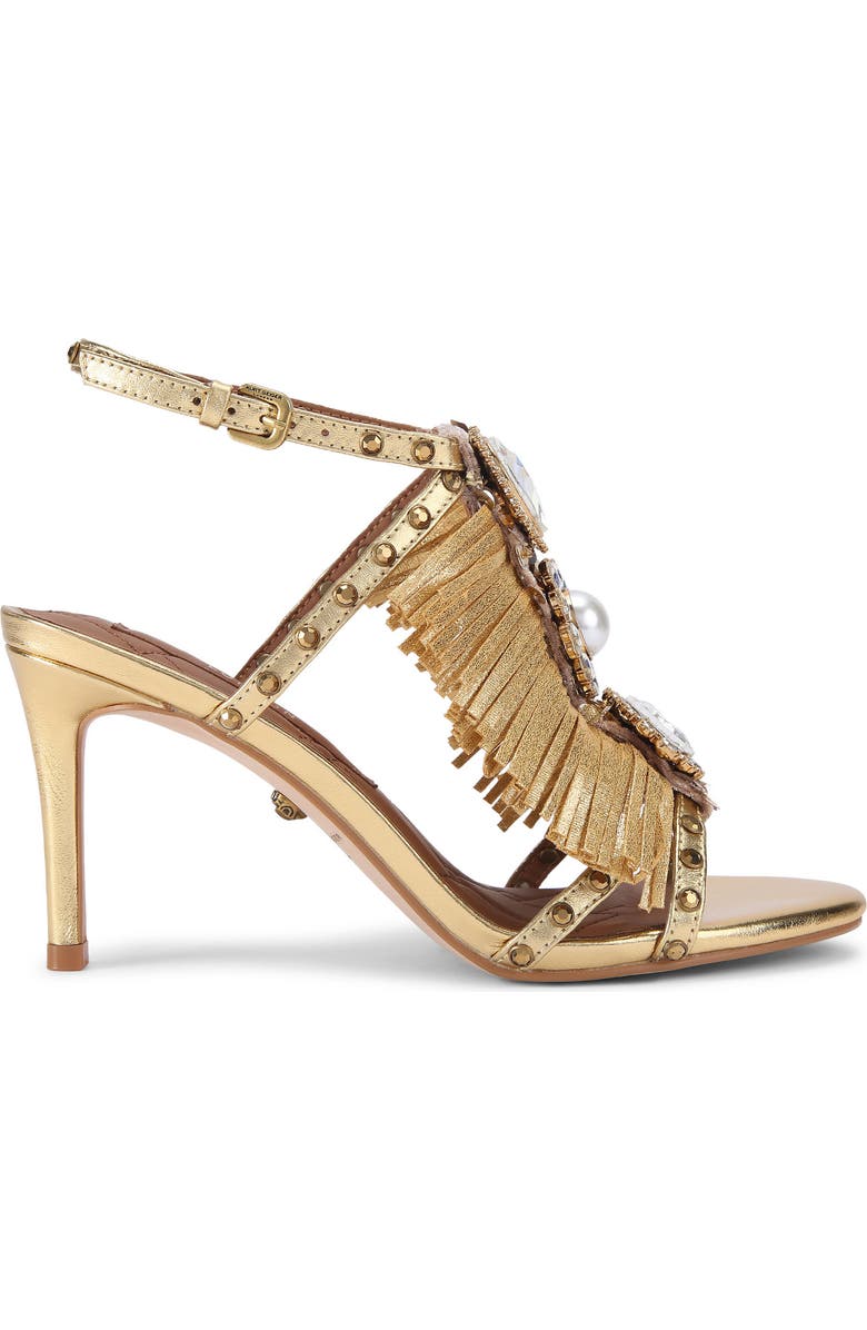 Kurt Geiger London Jewel Fringe Ankle Strap Sandal, Main, color, Gold