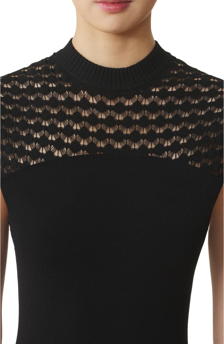 Lanvin Lace Detail Dress In Viscose, Alternate, color, Black
