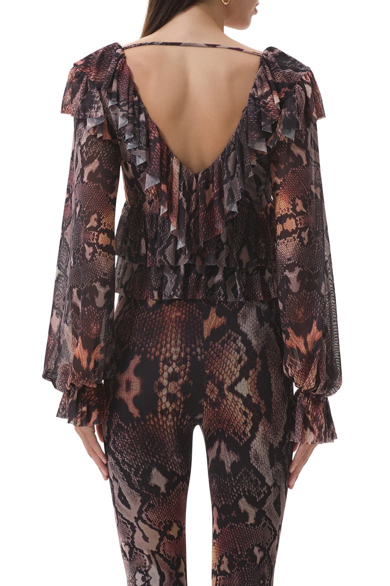 Addison Snakeskin Print Ruffle Top, Alternate, color, SCATTERED SNAKE