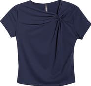 MPG Asymmetric Twist Neck Crop T-Shirt