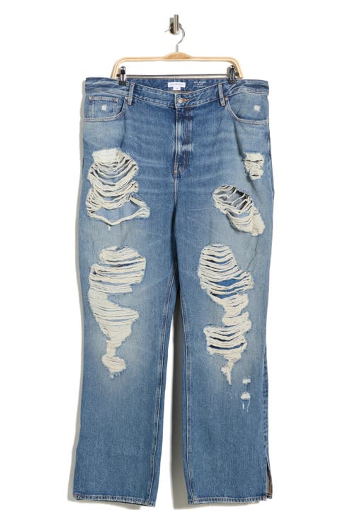 The Khlo Distressed Straight Leg Jeans (Indigo 1067) (Regular & Plus)