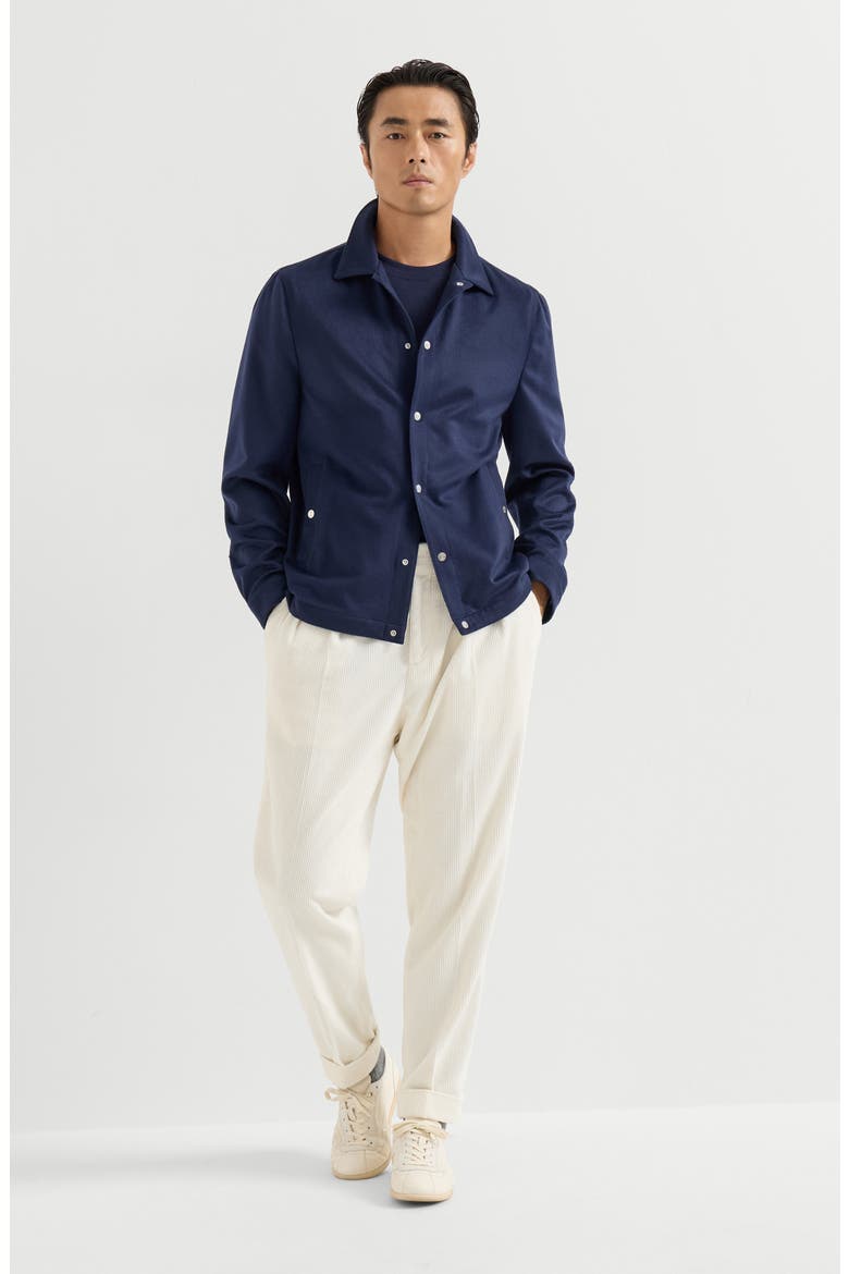 Lightweight cashmere flannel outerwear jacket, Alternate, color, Royale Blue