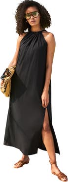 Swimsuits for All Cotton High Neck Maxi Dress Cover Up
