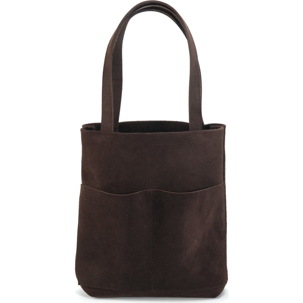 Ezra Arthur Brooklyn Nubuck Suede Leather Tote Bag in Cocoa  product
