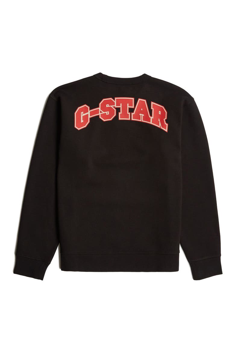 Running Dog Crewneck Sweatshirt, Alternate, color, DARK BLACK