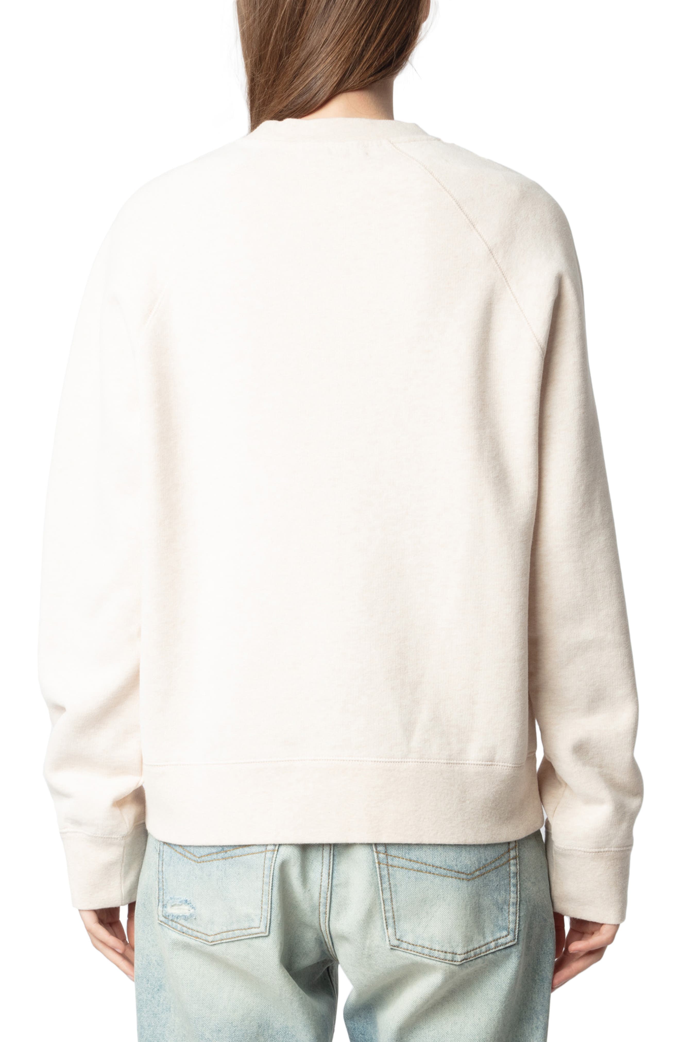 ZADIG & VOLTAIRE ZADIG & VOLTAIRE UPPER MO HEART COTTON BLEND SWEATSHIRT