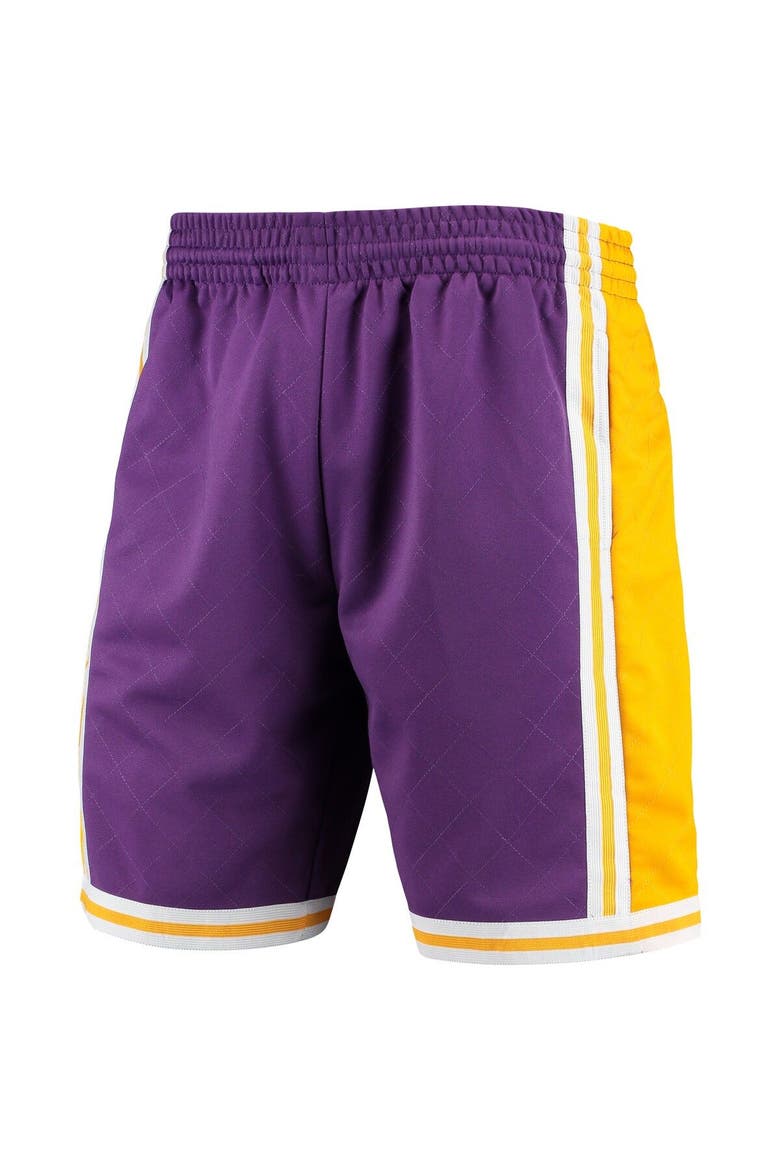 Men's Mitchell & Ness Purple Los Angeles Lakers 1984 Hardwood Classics 75th Anniversary Swingman Shorts, Alternate, color, Purple