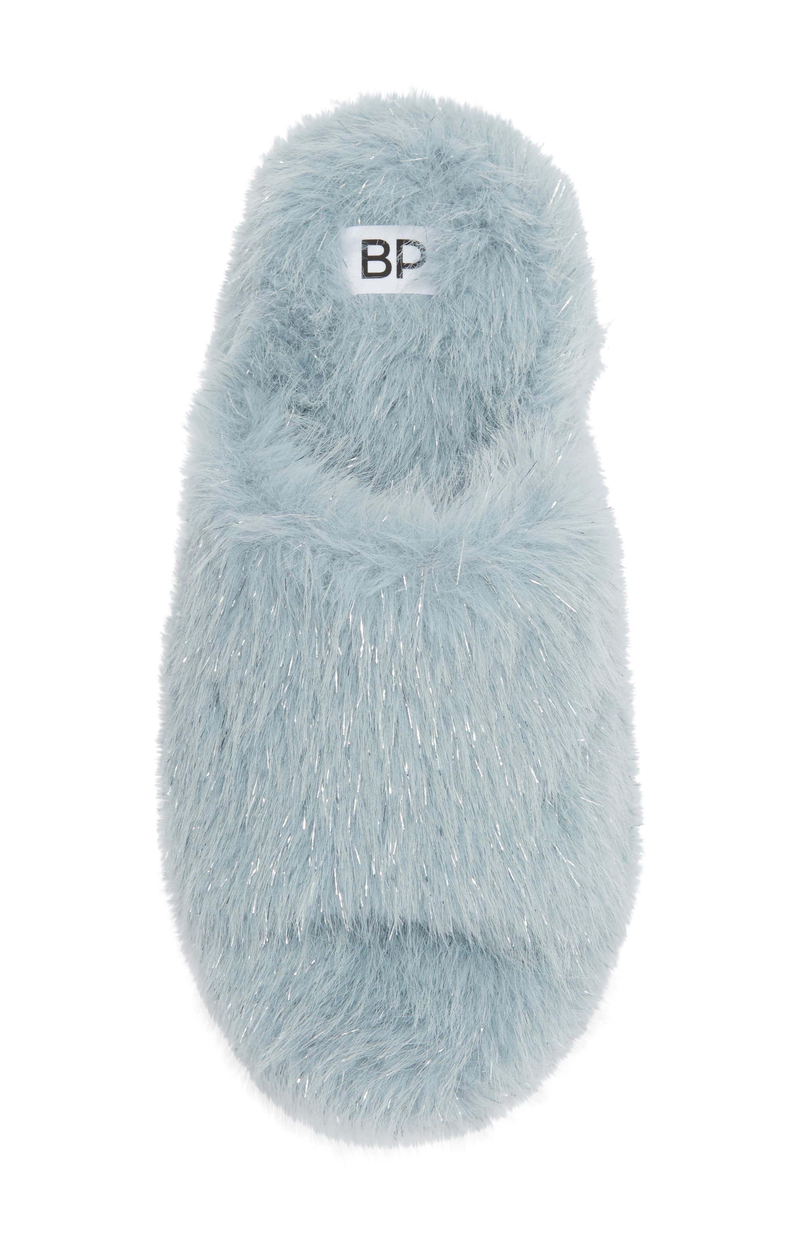 Bunnie Faux Fur Slide Slipper, Alternate, color, BLUE DUST