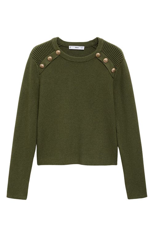 MANGO MANGO BUTTON SHOULDER SWEATER 