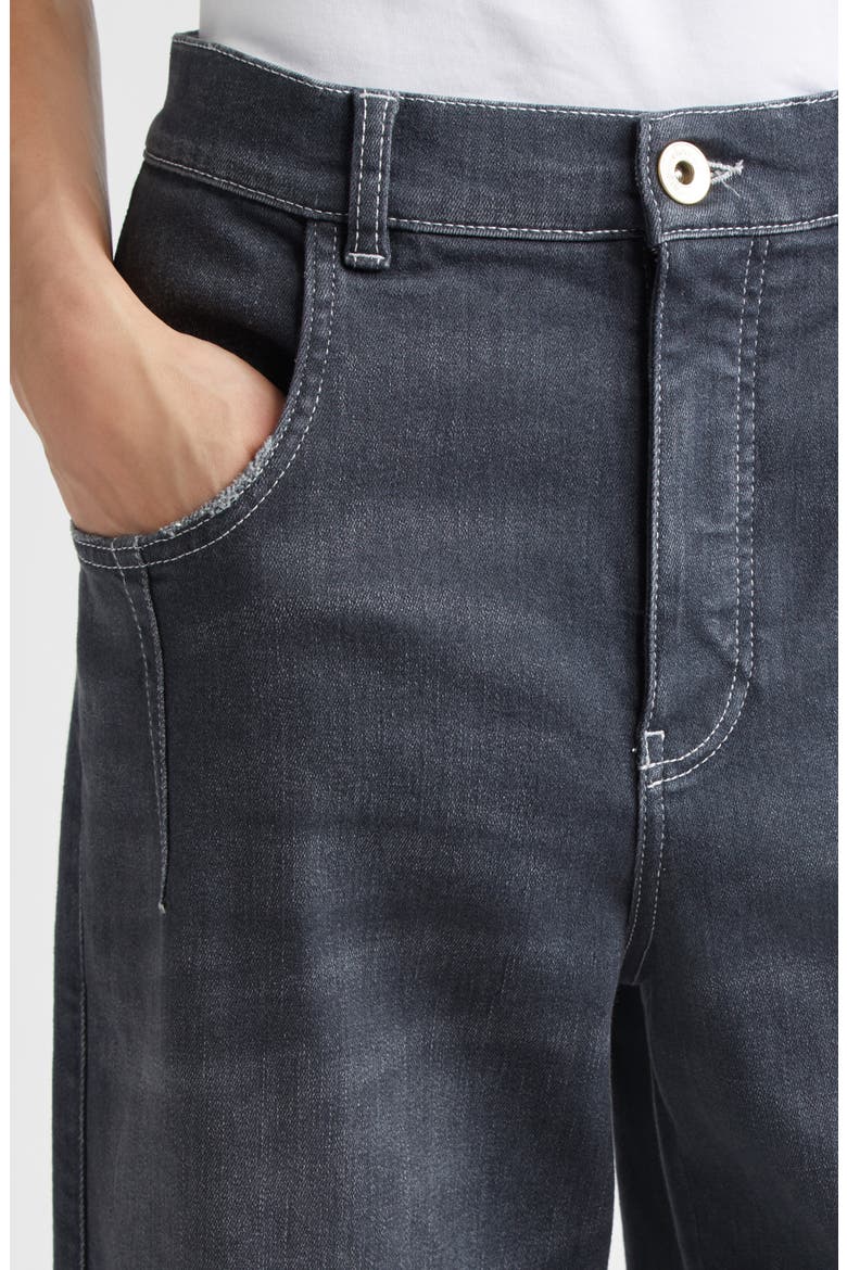 Pintuck Stretch Denim Wide Leg Pants, Alternate, color, 22 BLACK