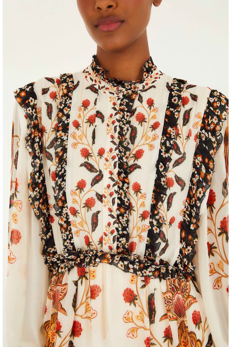 Berry Garden Long Sleeve Minidress, Alternate, color, CREAM