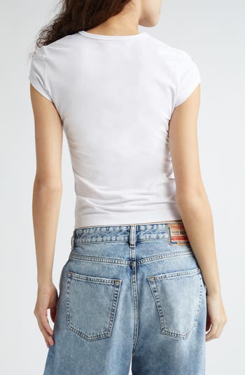 T-Angie Embroidered Logo Cutout T-Shirt