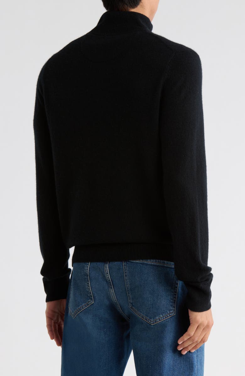 Nordstrom Cashmere Quarter Zip Sweater, Alternate, color, Black Caviar