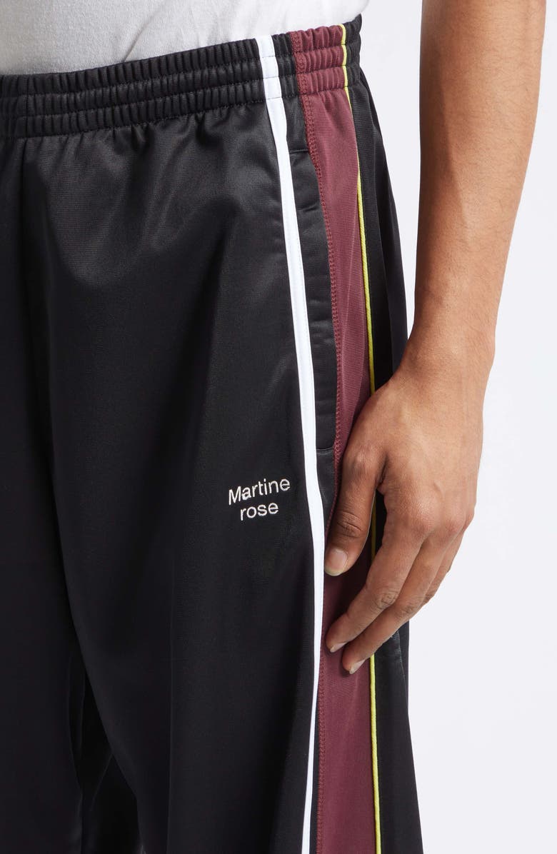 Martine Rose Wide Leg Technical Jersey Track Pants, Alternate, color, Black Burgundy