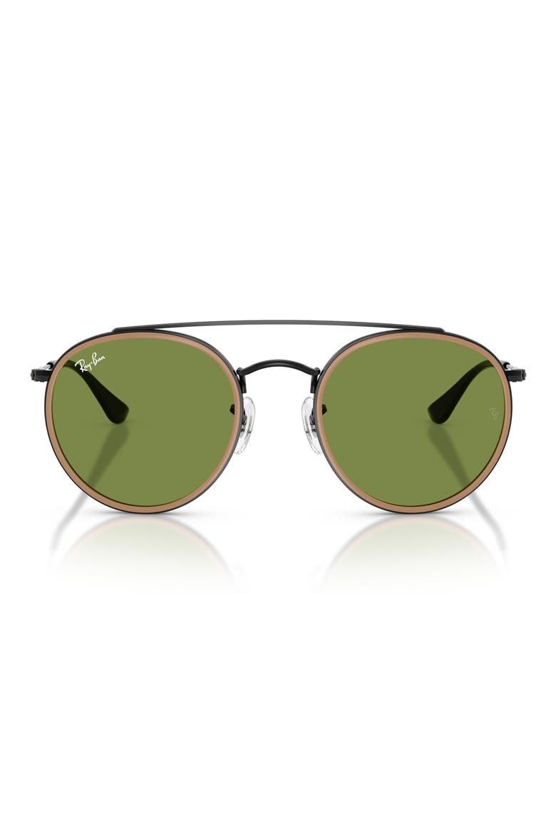 51mm Aviator Sunglasses, Main, color, BLACK / GREEN