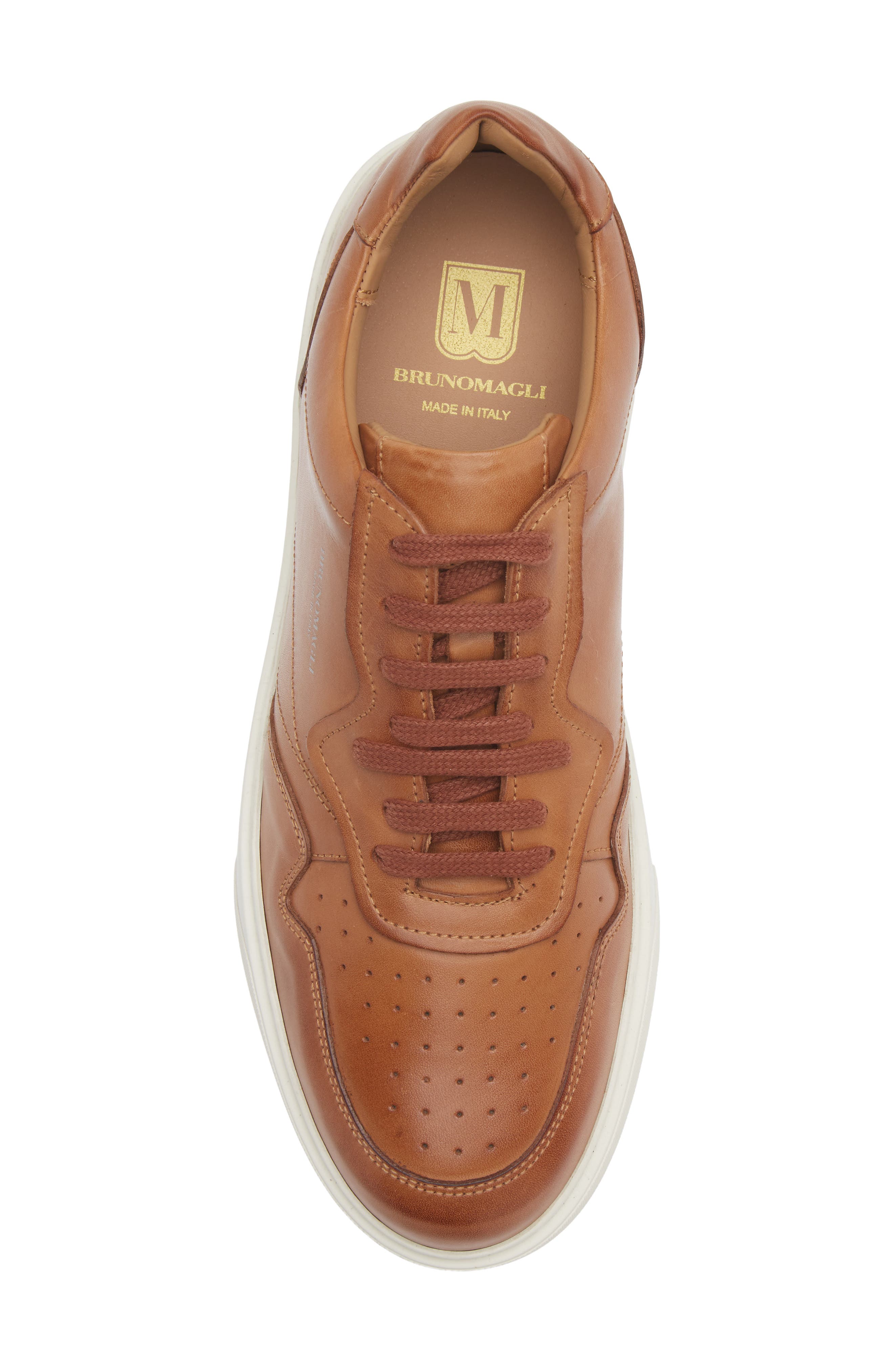 Dino Leather Sneaker, Alternate, color, COGNAC