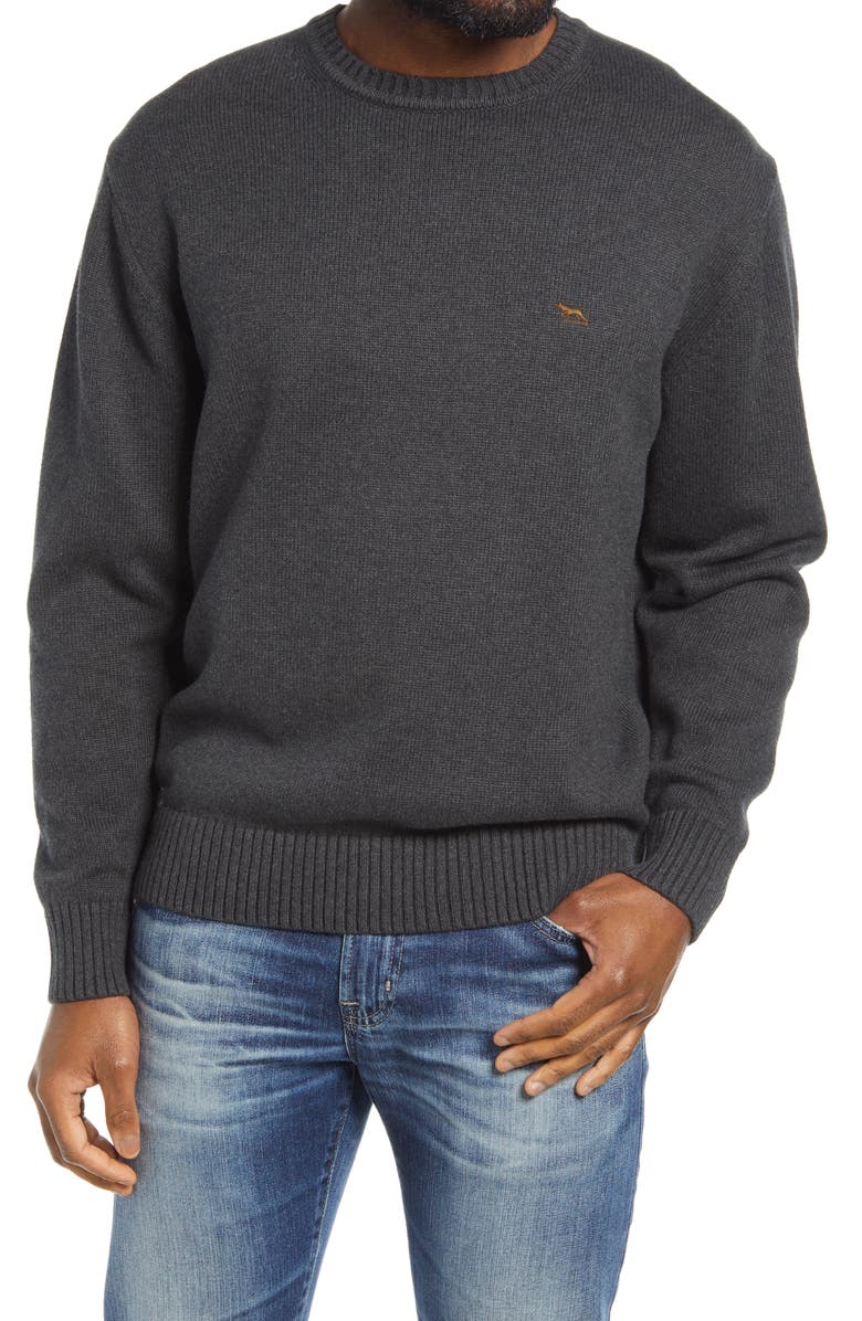 Rodd & Gunn Crewneck Cotton Sweater, Main, color, Charcoal