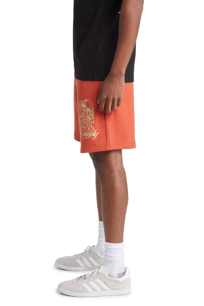 Farm Supply Cotton Graphic Sweat Shorts, Alternate, color, ORANGE