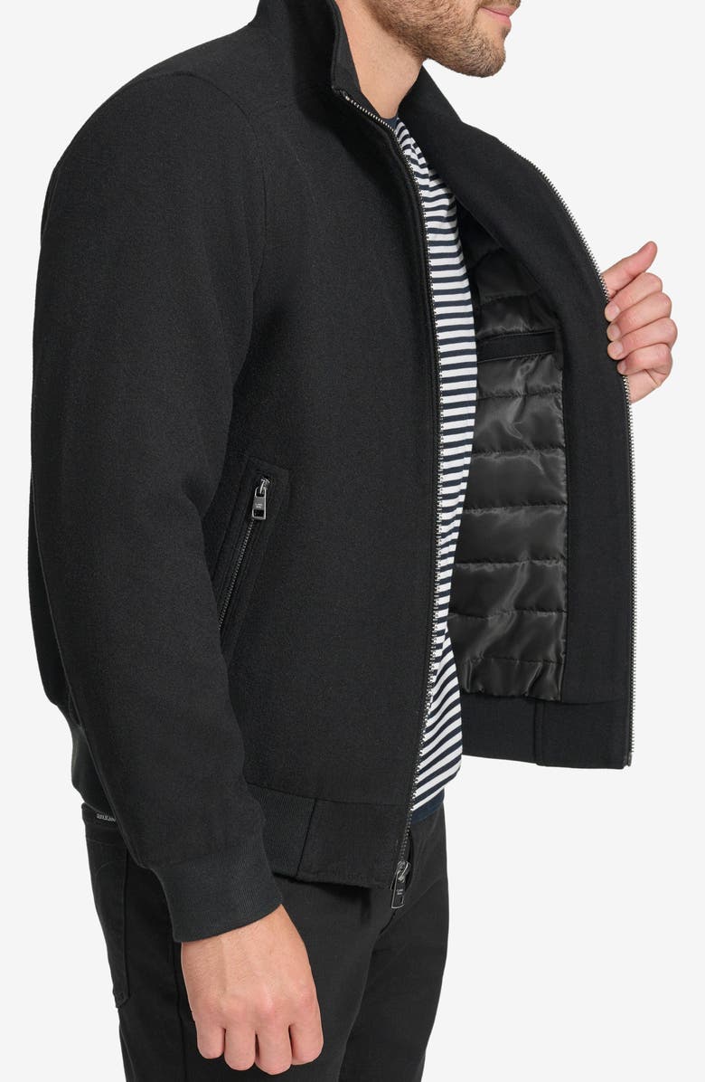 Calvin Klein Wool Blend Bomber Jacket, Alternate, color, 