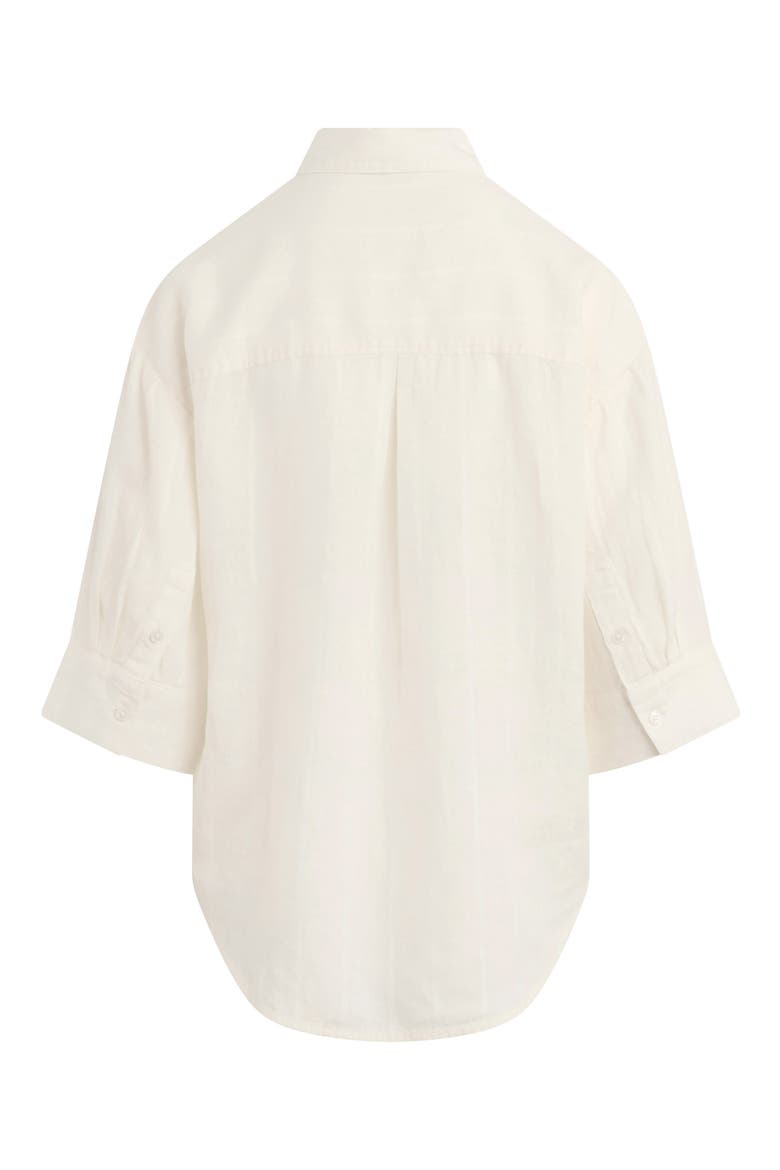 The Off Duty Stripe Linen Blend Button-Up Shirt, Alternate, color, CREAM