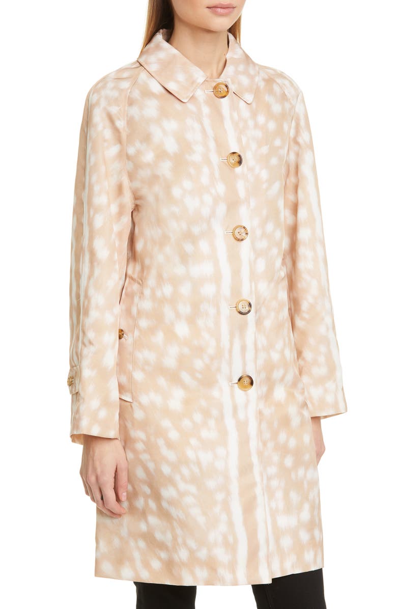 Burberry Brunstane Deer Print Nylon Car Coat, Alternate, color, 