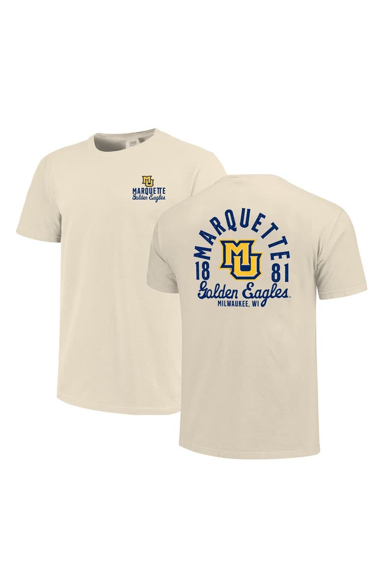 IMAGE ONE Men's Cream Marquette Golden Eagles Comfort Colors Mascot Overlay T-Shirt, Main, color,