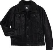 XRAY Kids' Fleece Lined Faux Leather Trucker Jacket