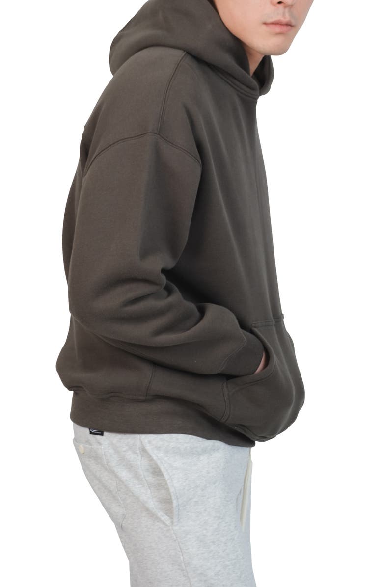 Brooklyn Cloth Oversize Cotton Blend Fleece Hoodie, Alternate, color, Dusty Black