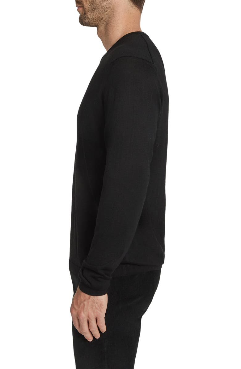 Jack Victor Ramezay Wool Blend V-Neck Sweater, Alternate, color, Black