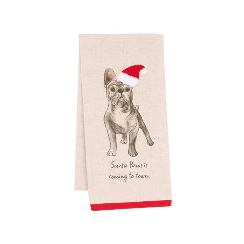 Carol & Frank Santa Paws Frenchie Pet Holiday Towel In Multi