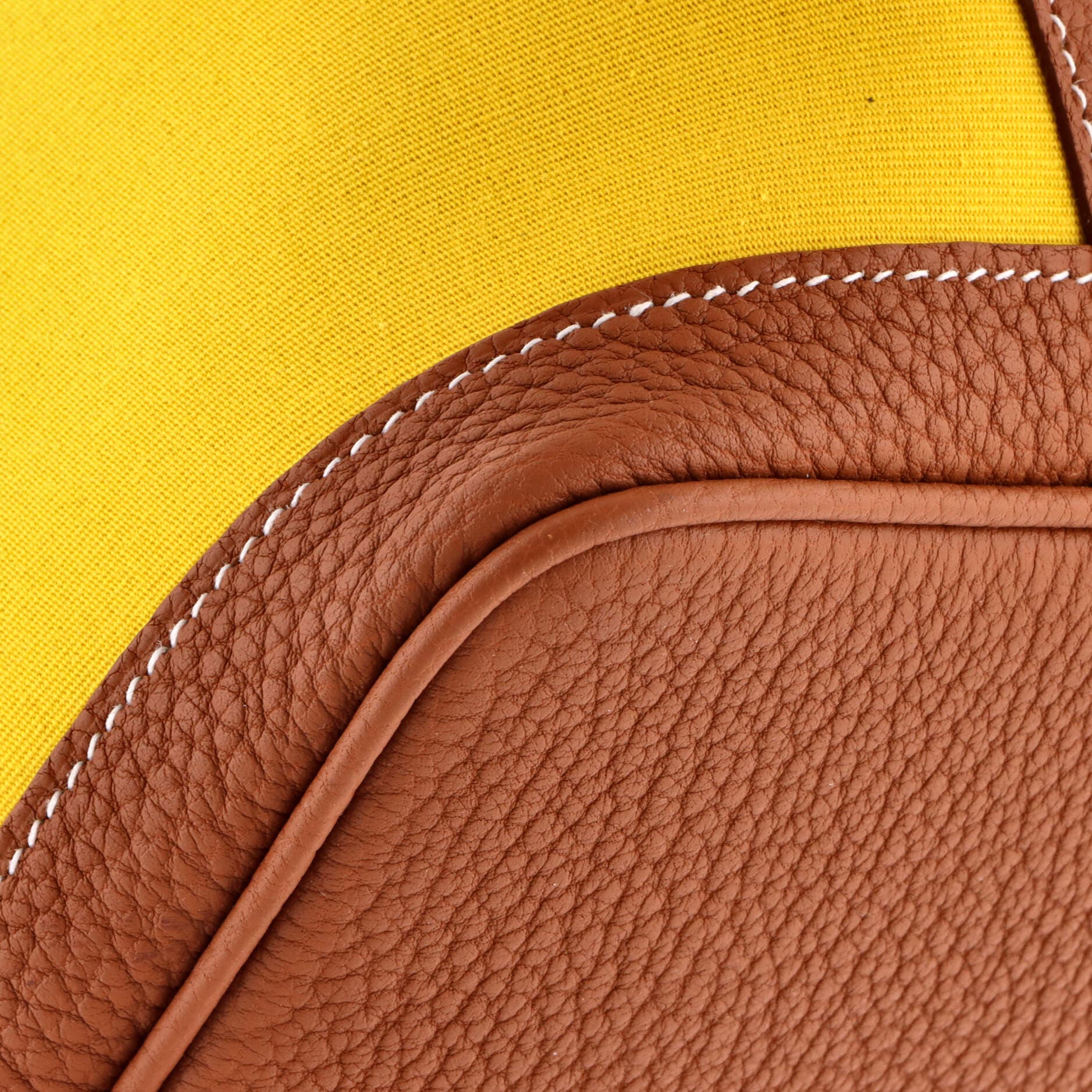 Pre-Owned Hermes Garden Party Tote Toile and Leather 30, Alternate, color, Jaune Ambre