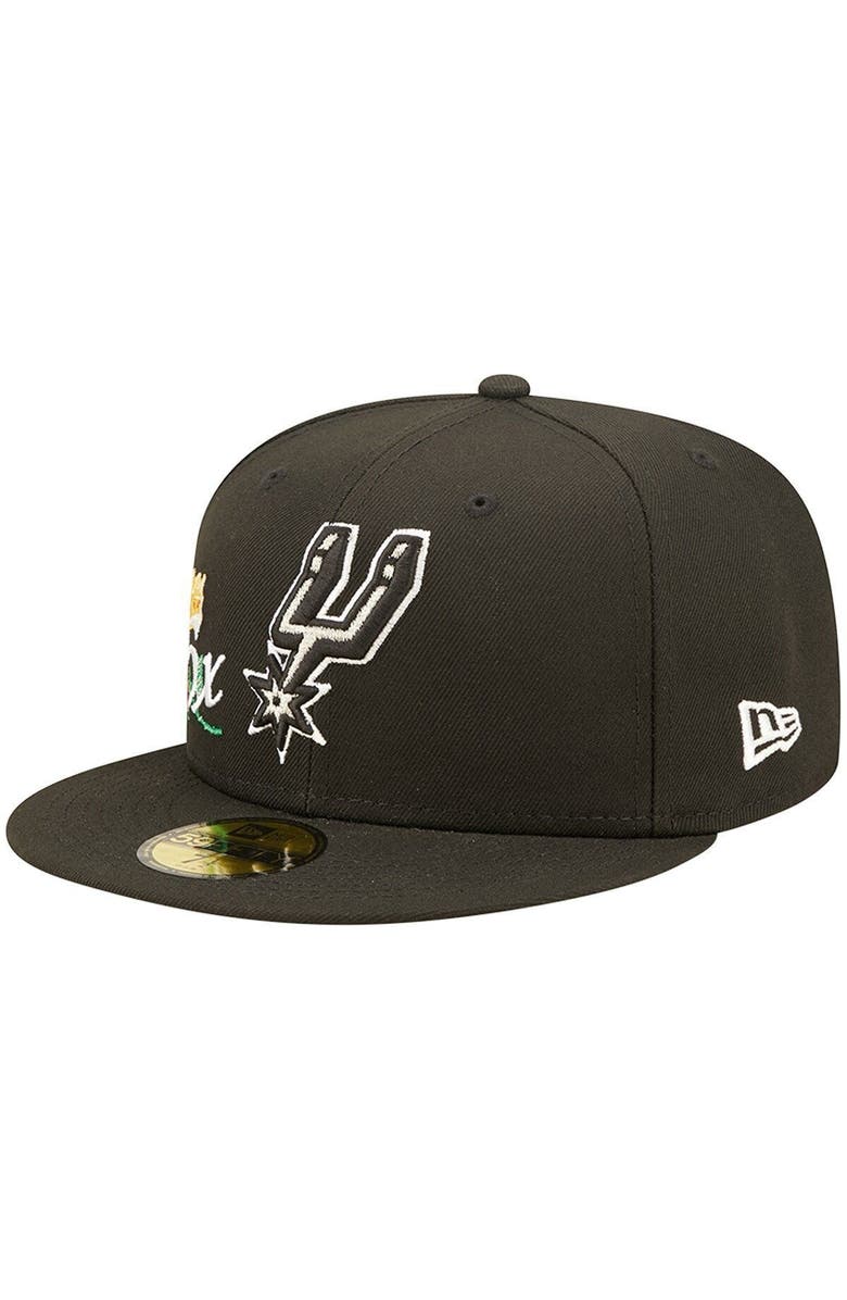 New Era Men's New Era Black San Antonio Spurs 5x NBA Finals Champions Crown 59FIFTY Fitted Hat, Alternate, color,