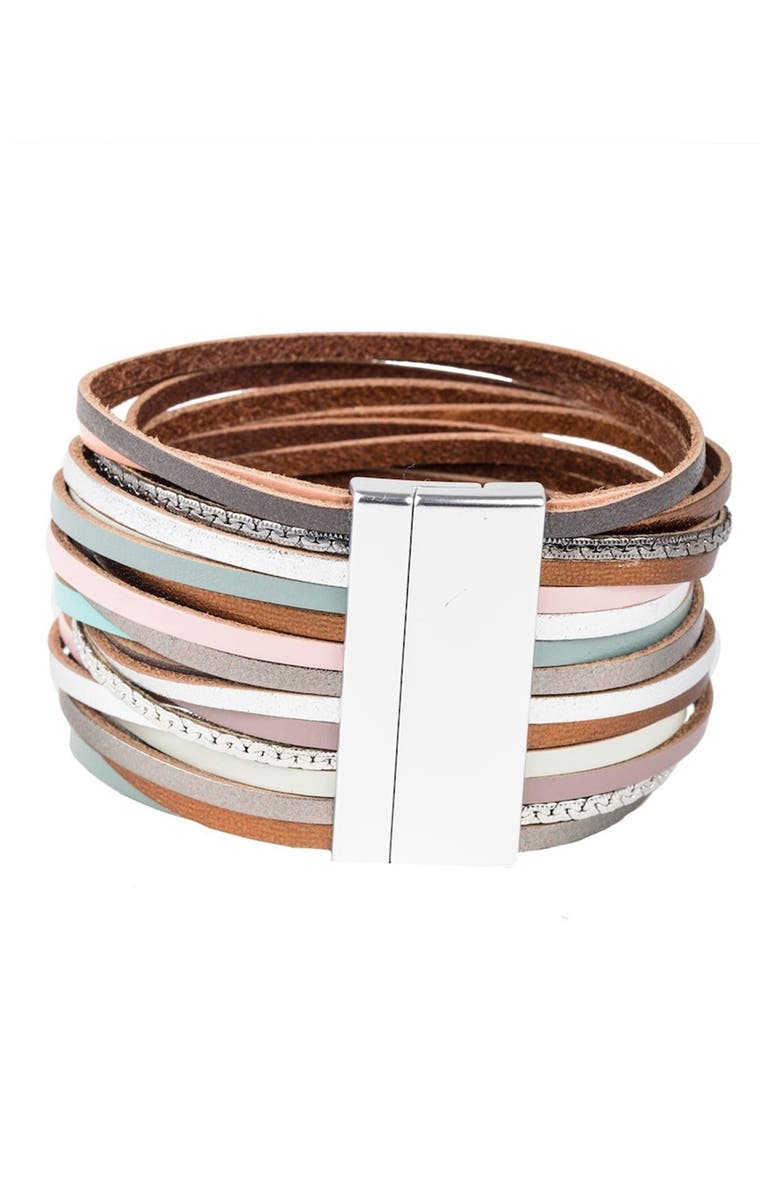 SAACHI On The Line Leather Bracelet, Alternate, color, 