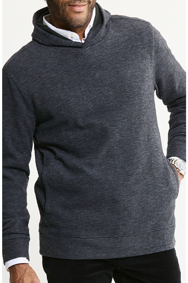 Textured Pullover Hoodie, Main, color, BLUE WOOL