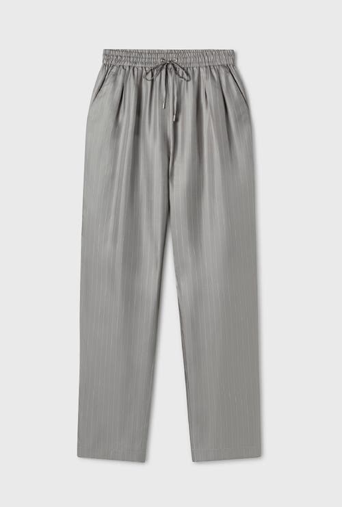 Silk Laundry Twill Slouch Pants Moon Pinstripe In Moon Pinstripe