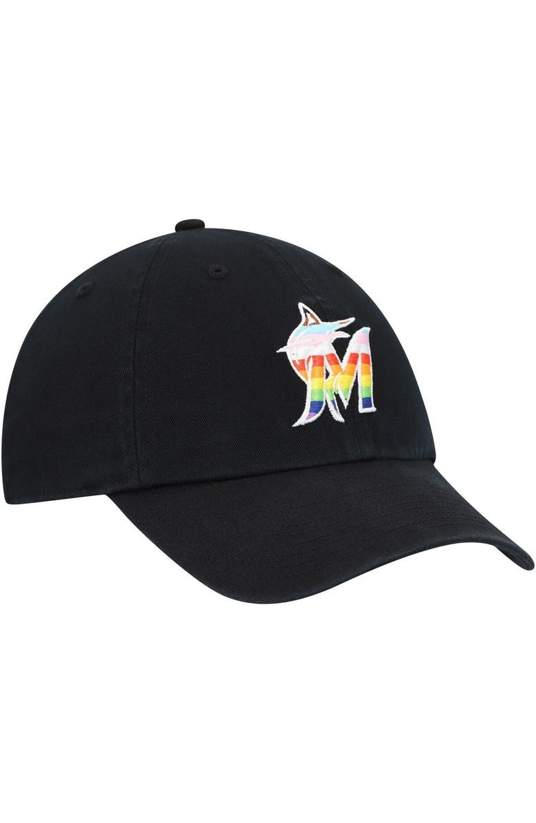 '47 Men's '47  Black Miami Marlins Team Pride Clean Up Adjustable Hat, Alternate, color, Black