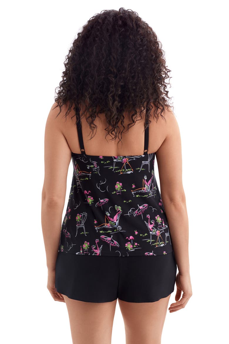Faux Ruffle Shortini Long Torso Swimsuit, Alternate, color, Flamingo Hotel