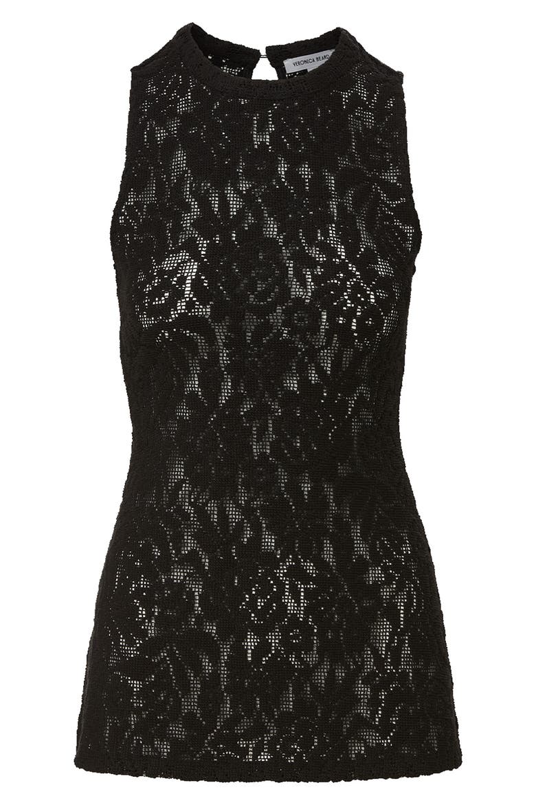 Serenka Floral Lace Tank, Alternate, color, BLACK