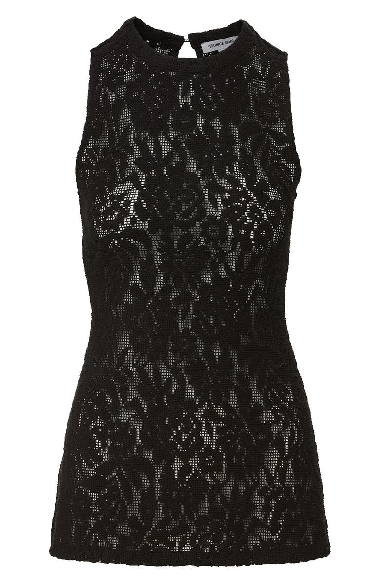 Veronica Beard Serenka Floral Lace Tank, Alternate, color, Black