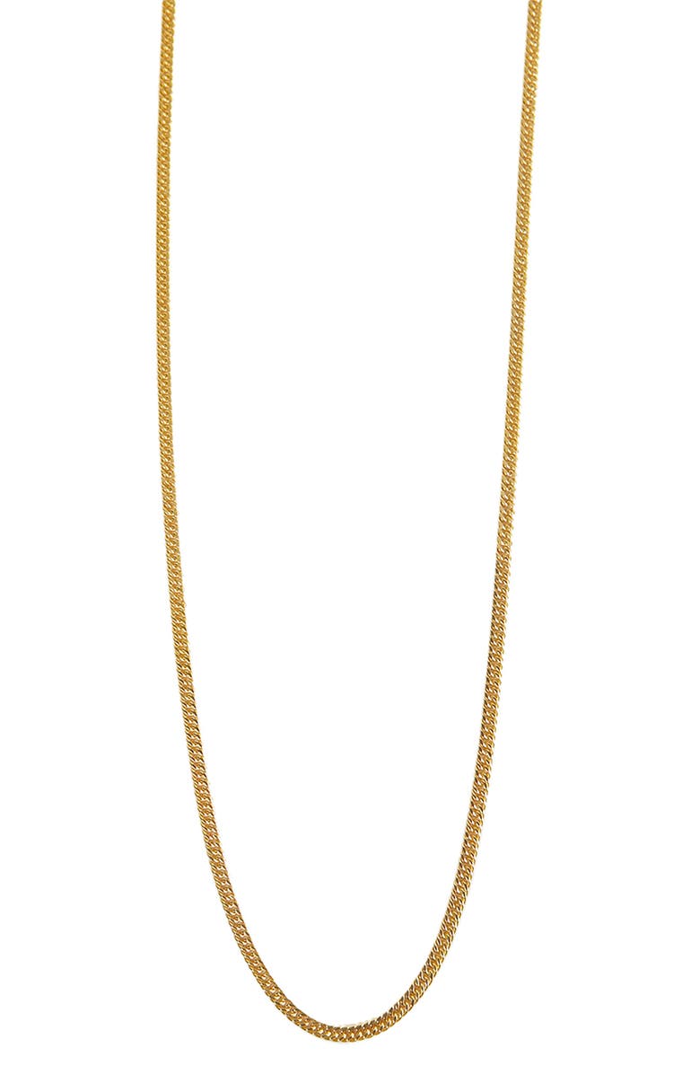 Argento Vivo Sterling Silver Flat Cable Chain Necklace, Main, color, Gold
