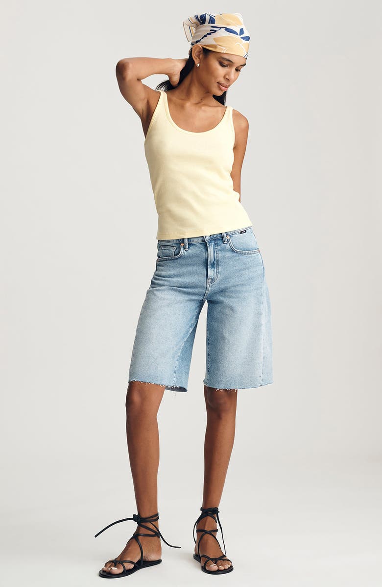 Mavi Jeans Scoop Neck Stretch Cotton Rib Tank, Alternate, color,