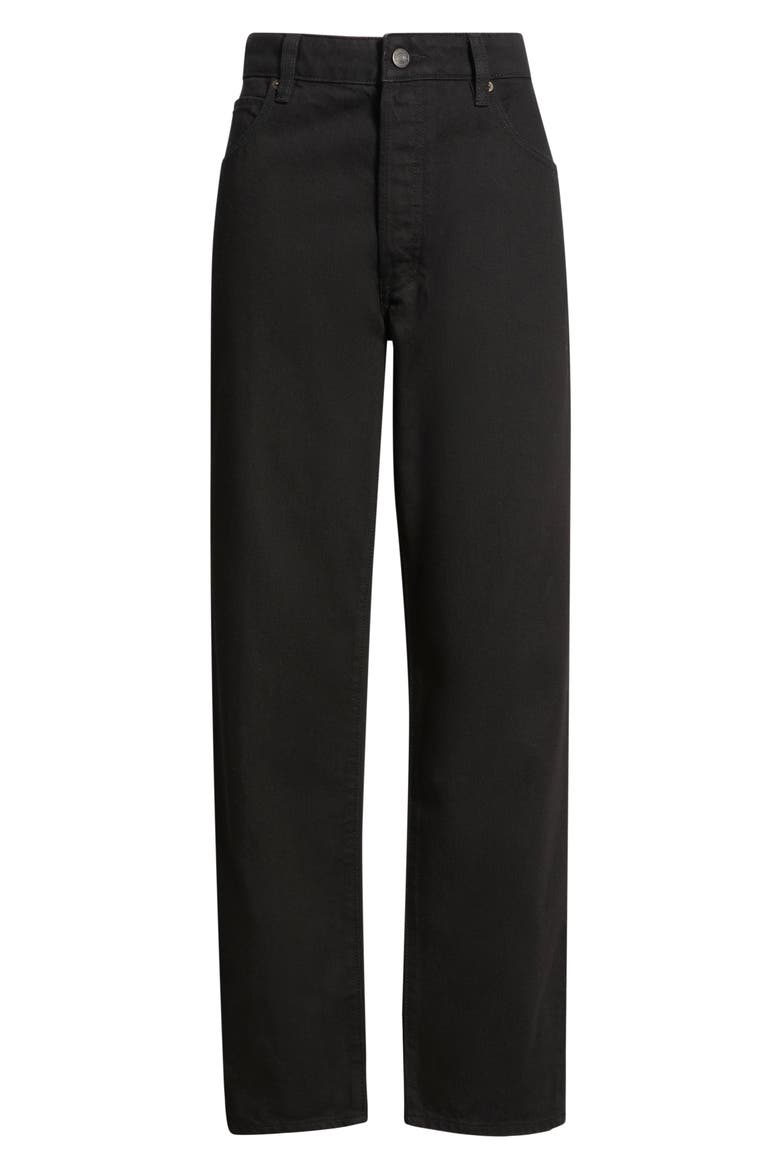 The Essential High Waist Straight Leg Jeans, Main, color, BLACK