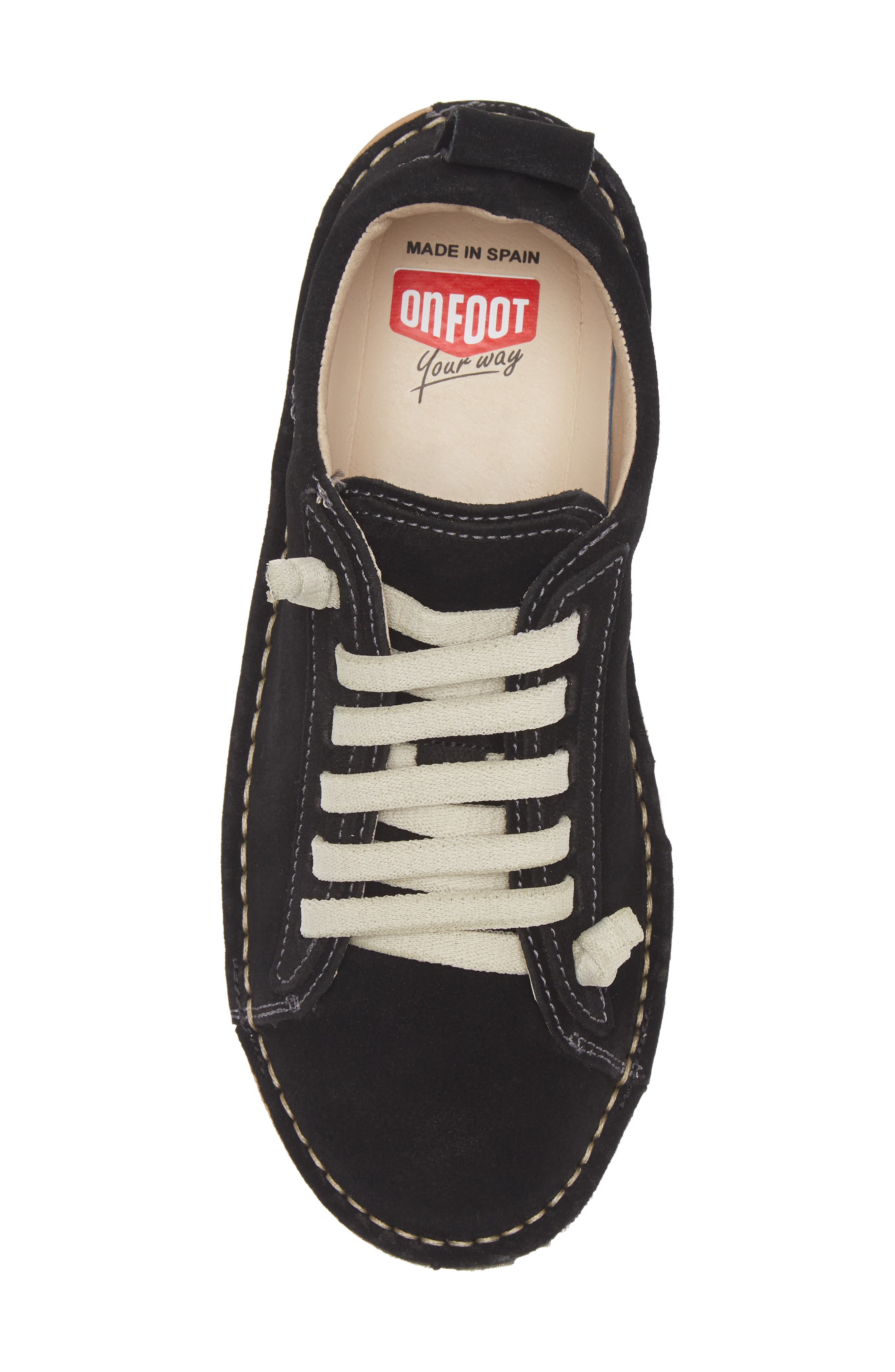 On Foot 30662 Silken Low Top Sneaker, Alternate, color, Black